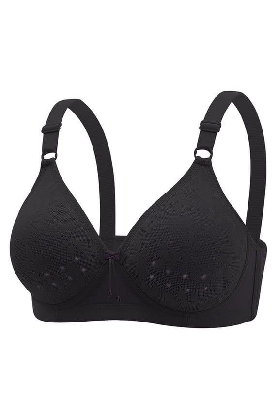 Comfort Bra Soft Bra Everyday Bra Bras for Women No Underwire Women's Non Magnetic and Non Steel Ring Gathered Bra with Thin Cup and Adjustable Lace Bra Underwear