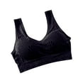 thumbnail image 1 of Comfort Bras for Women Fashion Bra Solid Vest Camisole Breathable Push Up Tops Underwear V-Neck Lightly Lined Bra Feature Hook and Eye Closure Wire-Free Bra Style Y-94 , Black, 1 of 3
