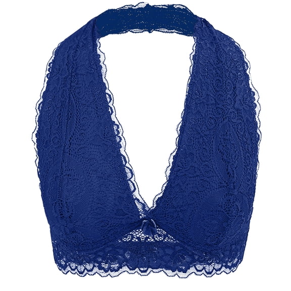 Comfort Bras for Women Seamless Bra Feature V-Neck Molded Bra Style W-800 Blue L