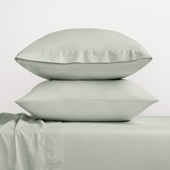 Comfort Canopy 100% Cotton 2-Pack Pillowcase Set - Ultra Soft & Breathable, Standard/Queen, Green Haze