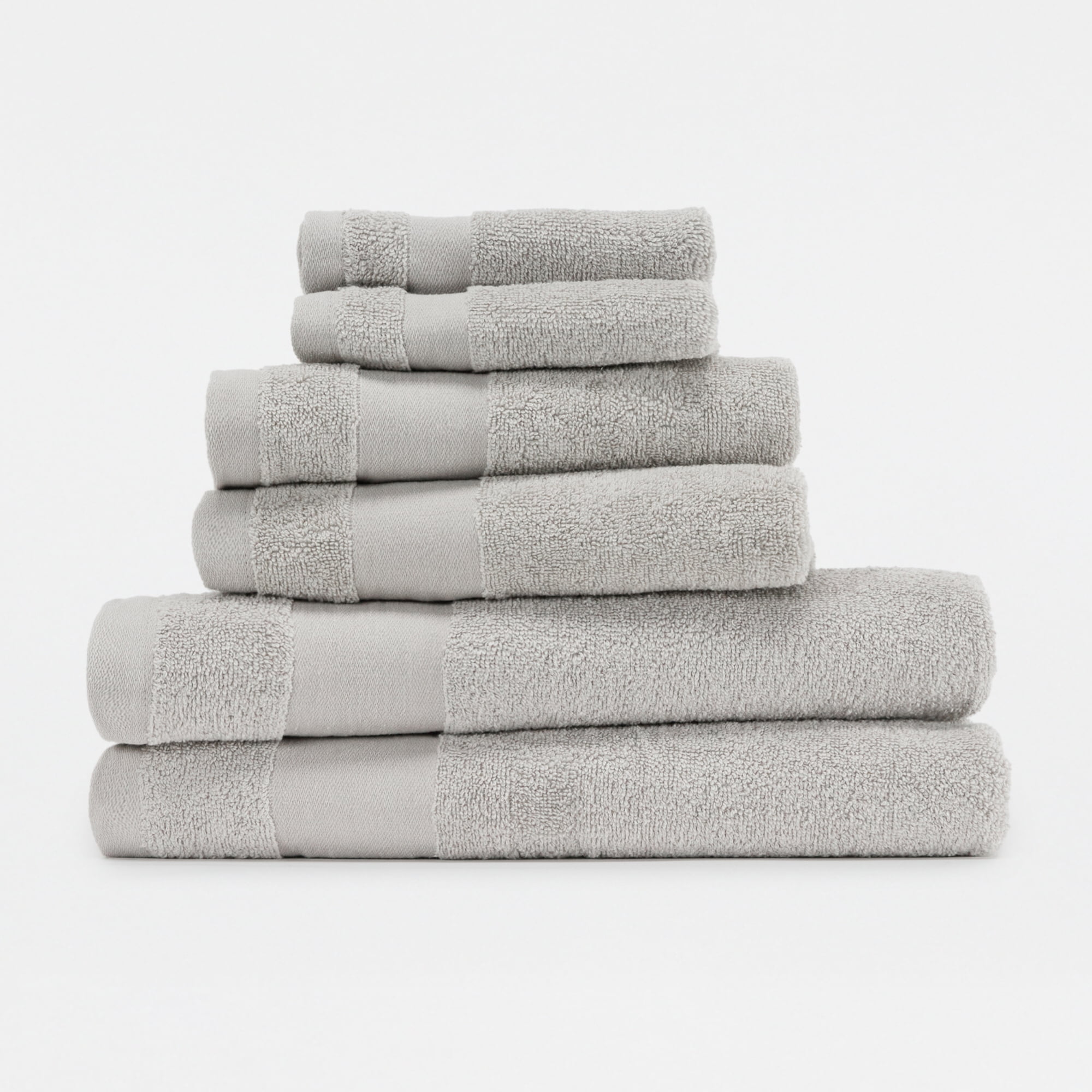 6-Pack Bathroom Essentials Bath Towel Set in Light Gray - Soft and Absorbent for Quick Drying by Comfort Canopy