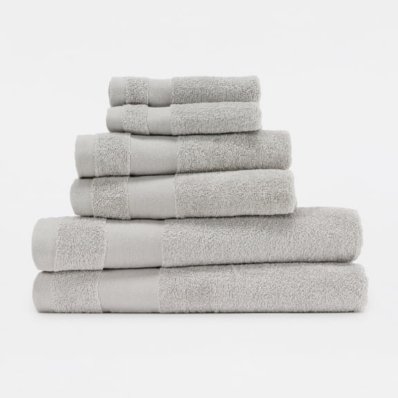 6-Pack Bathroom Essentials Bath Towel Set in Light Gray - Soft and Absorbent for Quick Drying by Comfort Canopy