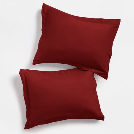 Comfort Canopy 2-Pack Pillow Shams Set - Ultra Soft & Breathable, Standard/Queen, Burgundy