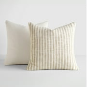 2-Pack Decor Throw Pillows in Yarn-Dyed Bengal Stripe / Solid Patterns by Comfort Canopy