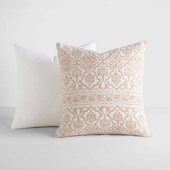 2-Pack Cotton Slub Decor Throw Pillows in Antique Floral by Comfort Canopy
