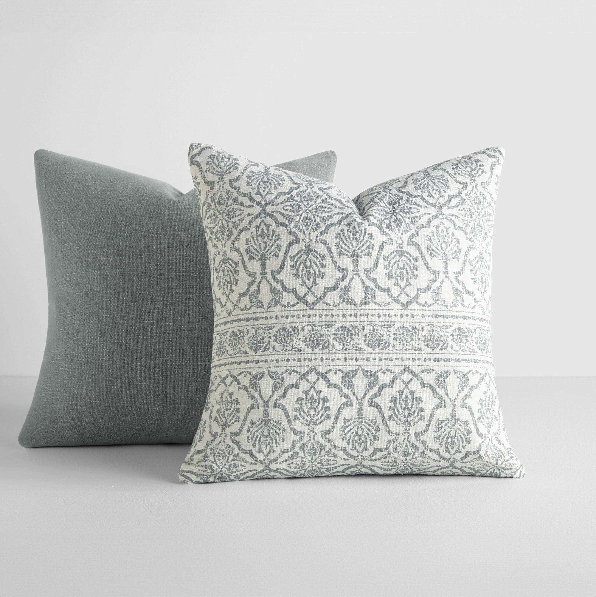 2-Pack Cotton Slub Decor Throw Pillows in Antique Floral by Comfort Canopy