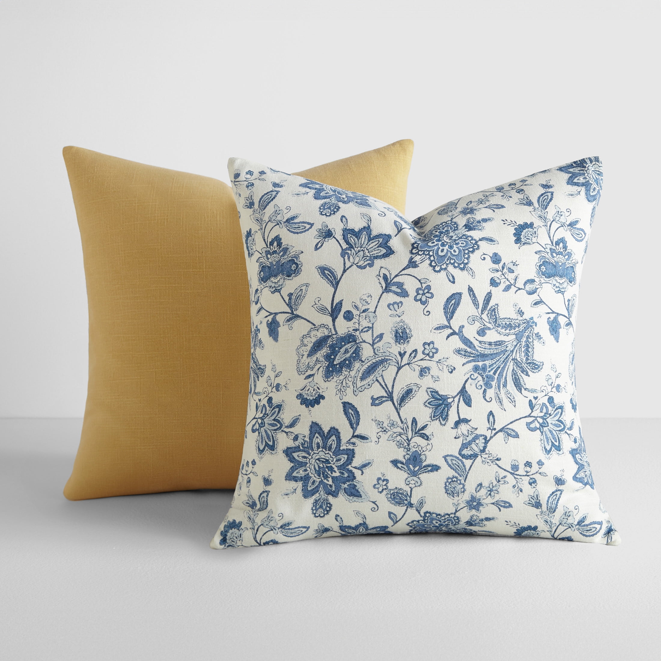 2-Pack Cotton Slub Decor Throw Pillows in Jacobean by Comfort Canopy