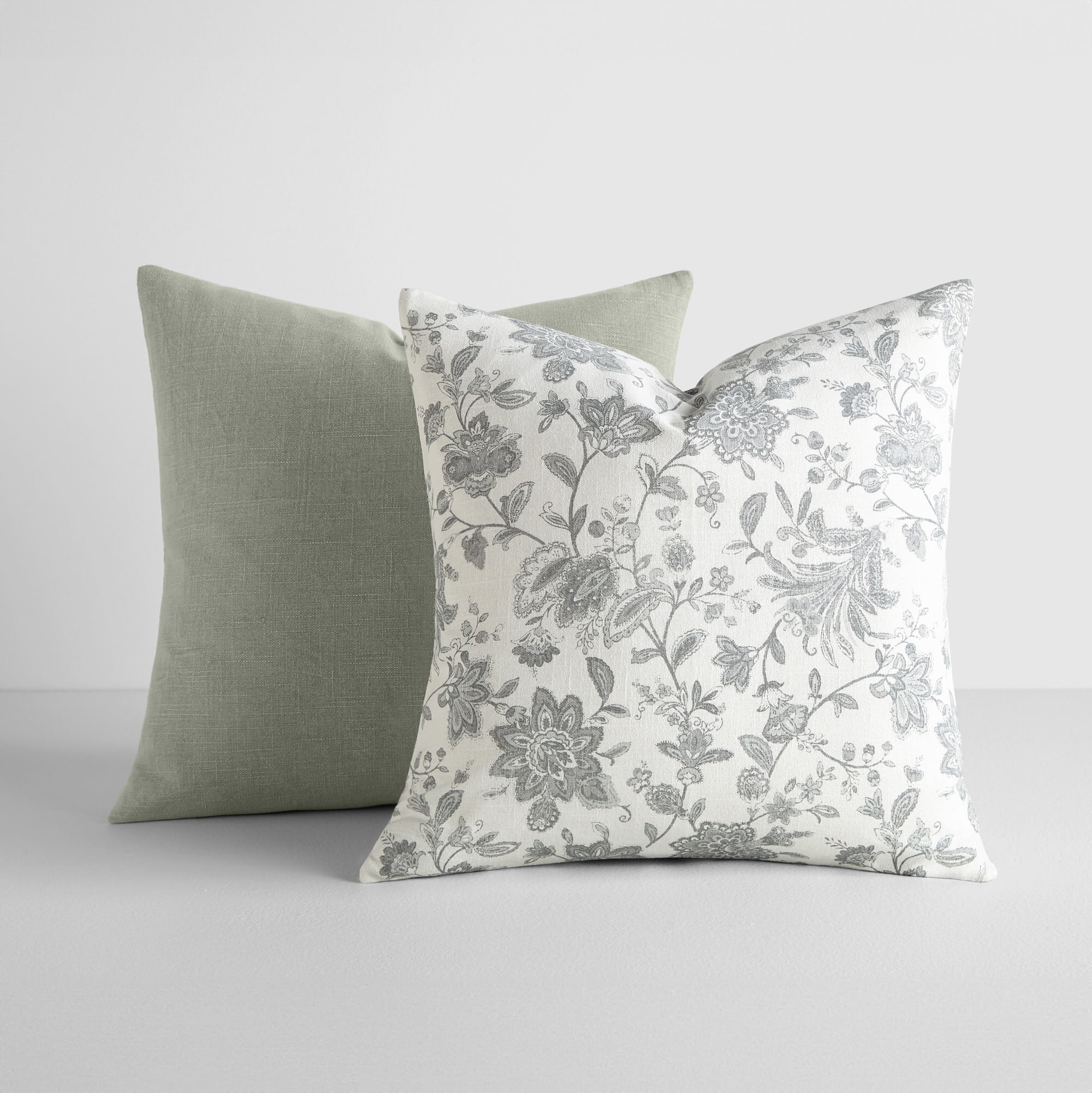 2-Pack Cotton Slub Decor Throw Pillows in Jacobean by Comfort Canopy