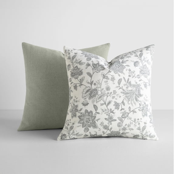 2-Pack Cotton Slub Decor Throw Pillows in Jacobean by Comfort Canopy