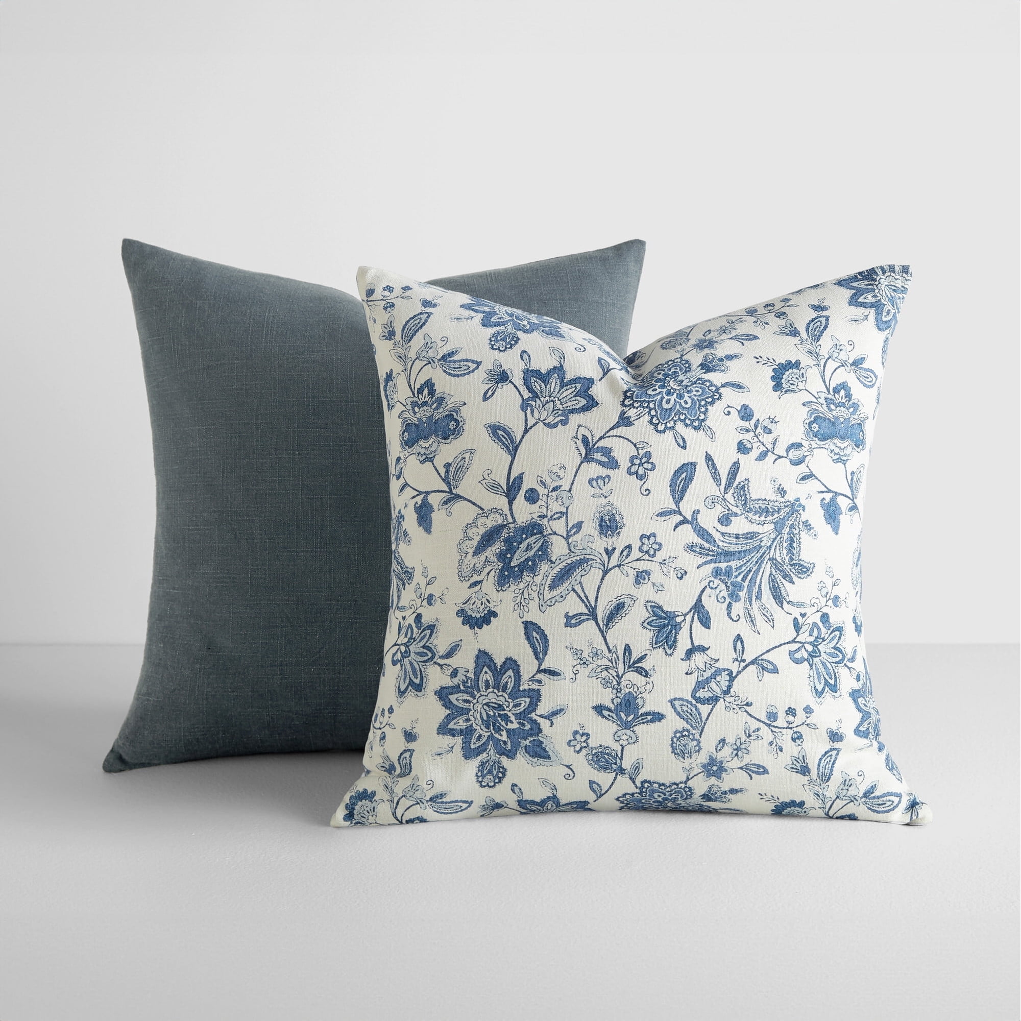 2-Pack Cotton Slub Decor Throw Pillows in Jacobean by Comfort Canopy