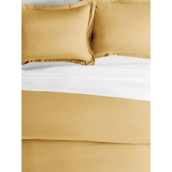 Comfort Canopy - 2 Pack Gold Pillow Shams Microfiber Ultra Soft for Standard/Queen Beds