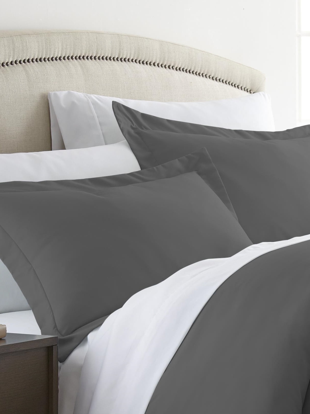 Comfort Canopy 2 Pack Gray Pillow Shams Microfiber Ultra Soft for