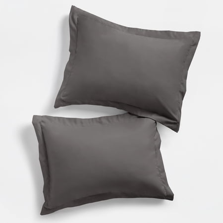 Comfort Canopy 2-Pack Pillow Shams Set - Ultra Soft & Breathable, Standard/Queen, Gray