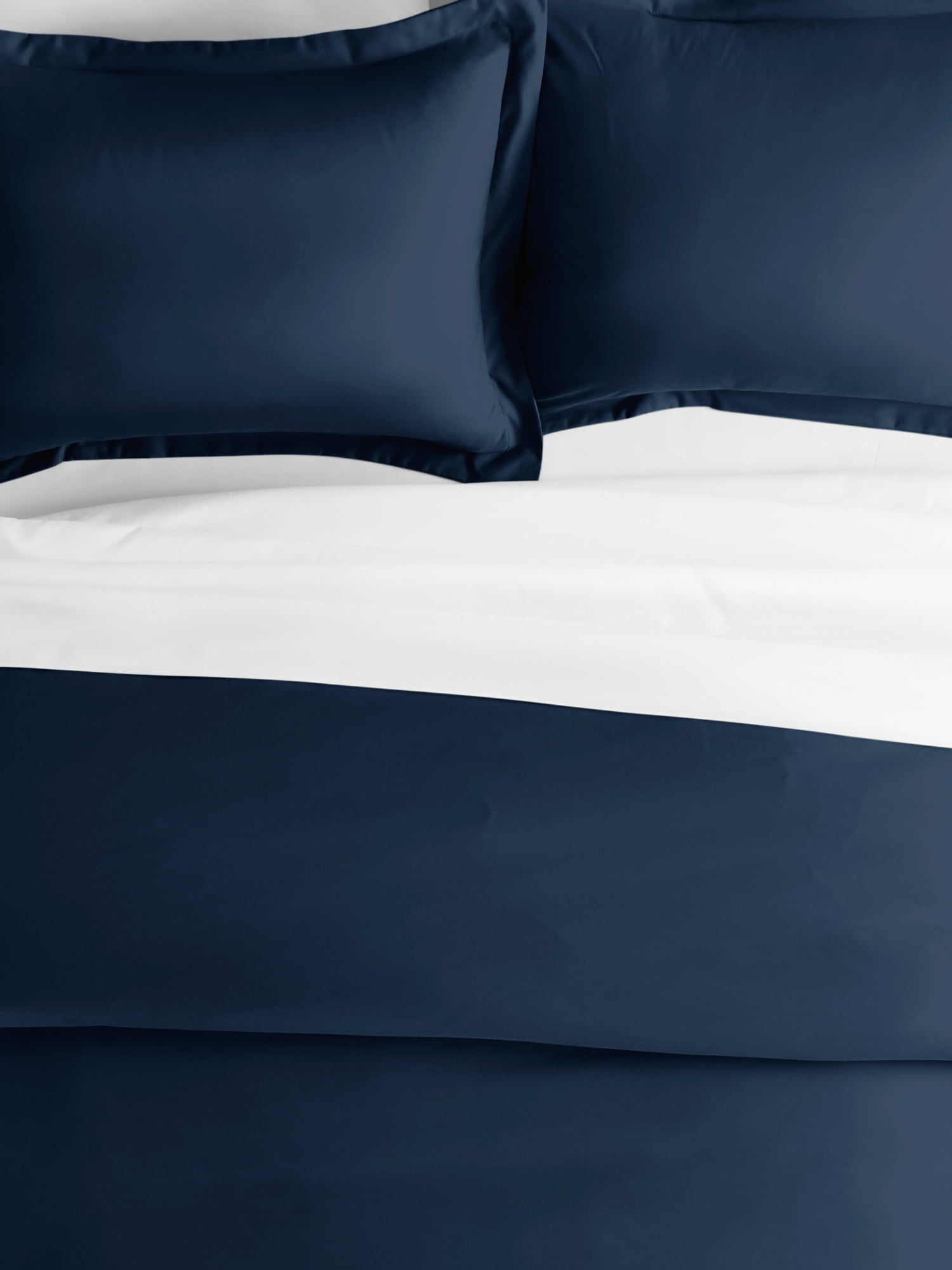 Navy Microfiber Hypoallergenic Standard/Queen Pillow Shams Set
