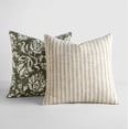 thumbnail image 1 of 2-Pack Decor Throw Pillows in Yarn-Dyed Bengal Stripe / Distressed Floral Patterns by Comfort Canopy, 1 of 8