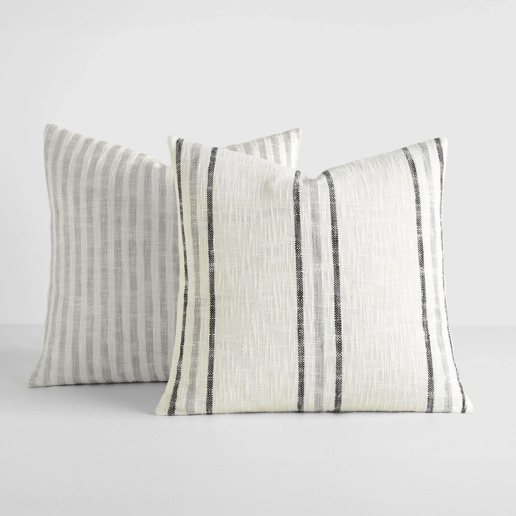 2-Pack Decor Throw Pillows in Yarn-Dyed Bengal Stripe / Yarn-Dyed Framed Stripe Patterns by Comfort Canopy