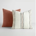 thumbnail image 1 of 2-Pack Decor Throw Pillows in Yarn-Dyed Framed Stripe / Solid Patterns by Comfort Canopy, 1 of 8