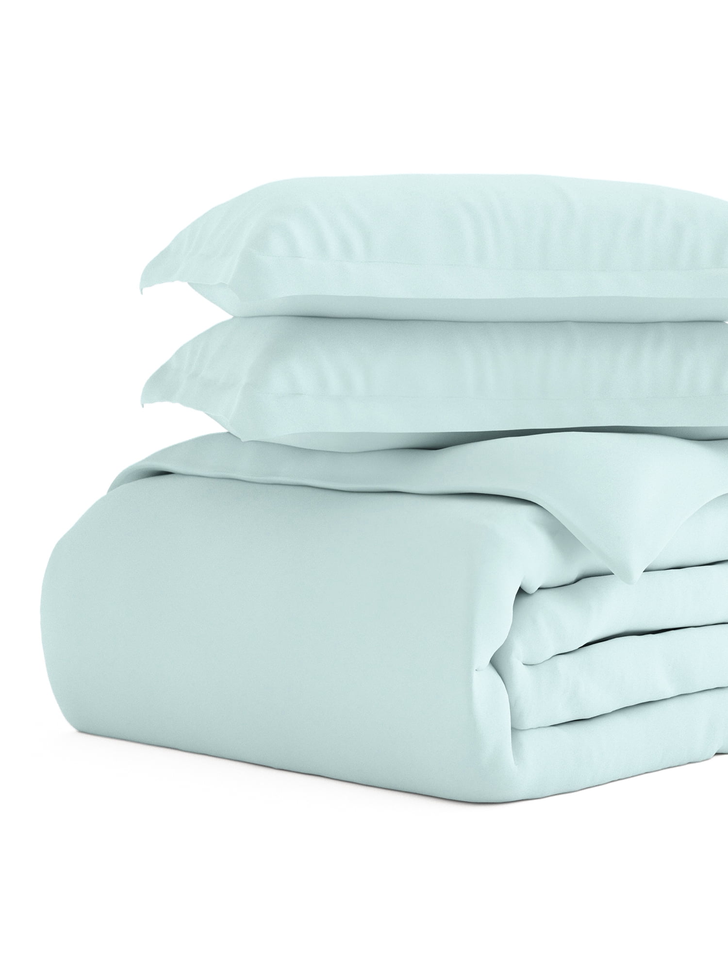 Comfort Canopy 3 Piece Aqua Microfiber Solid Duvet Cover Set with
