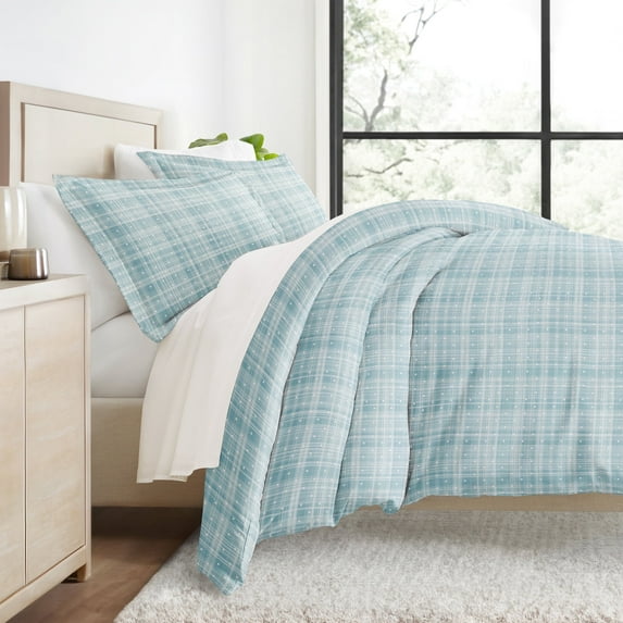 Duvet Cover Set - Ultra Soft & Breathable - Aqua Polka Dot and Striped for King Size Bedding by Comfort Canopy