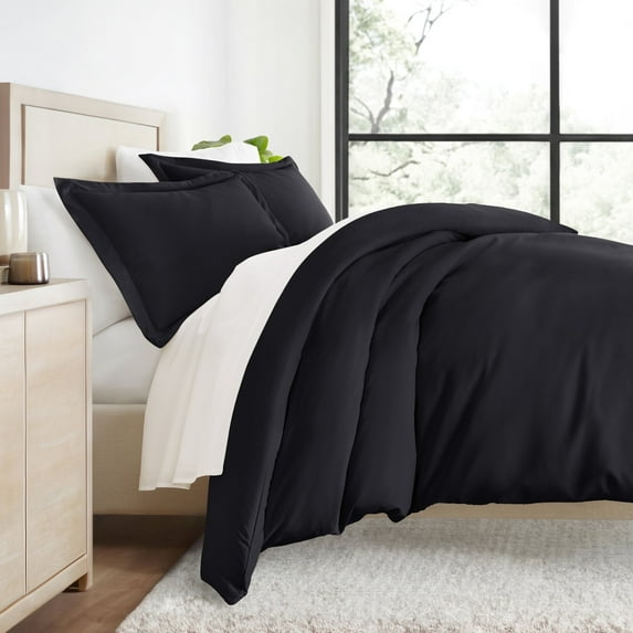 Ultra Soft & Breathable - Duvet Cover Set - Twin/TwinXL Black Bedding by Comfort Canopy
