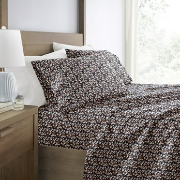 Comfort Canopy 3 Piece Floral Dream Terracotta Microfiber Bed Sheet Set, Queen Hypoallergenic
