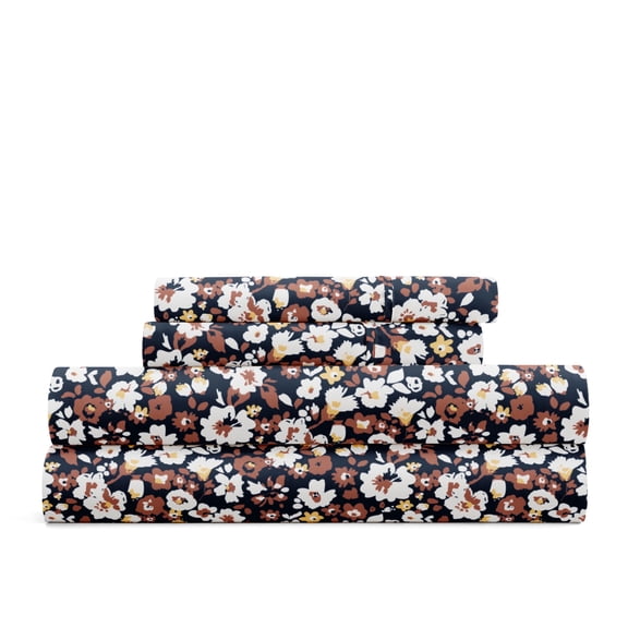 Delicate Blossoms Bed Sheets Set - Breathable and Ultra-Soft Floral Dream Terracotta for Queen Size Bedding by Comfort Canopy