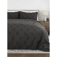 thumbnail image 1 of Comfort Canopy - 3 Piece Gray Pinch Pleated Duvet Cover Set with Shams for Twin Size Bedding, 1 of 10