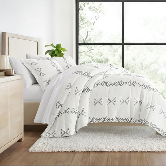 All Season Ultra Soft Comforter Set Down-Alternative Bedding in Southwestern Stitch for Full/Queen Size by Comfort Canopy