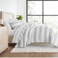 thumbnail image 1 of All Season Ultra Soft Coastal Comforter Set Lightweight Bedding in Distressed Stripe for Full/Queen Size by Comfort Canopy, 1 of 14