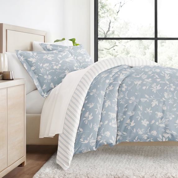 Duvet Cover Set - Ultra Soft & Breathable - Light Blue Farmhouse Country Home for King Size Size Bedding by Comfort Canopy