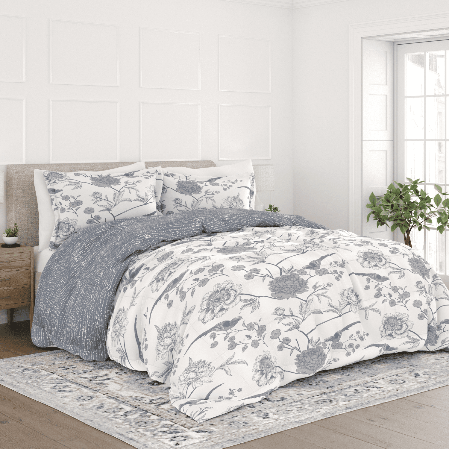 Comfort Canopy - 3 Piece Light Blue Floral Molly Botanicals All Season ...