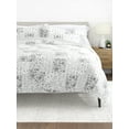thumbnail image 1 of Comfort Canopy - 3 Piece Light Gray Reversible Patchwork Stitched Quilt Coverlet for King Size Beds, 1 of 8