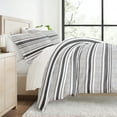 thumbnail image 1 of Duvet Cover Set - Ultra Soft & Breathable - Light Gray Vintage Stripe for King Size Bedding by Comfort Canopy, 1 of 15