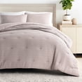 thumbnail image 1 of Textured Waffle Comforter Set in Blush Pink for Full/Queen Size Bedding by Comfort Canopy, 1 of 10
