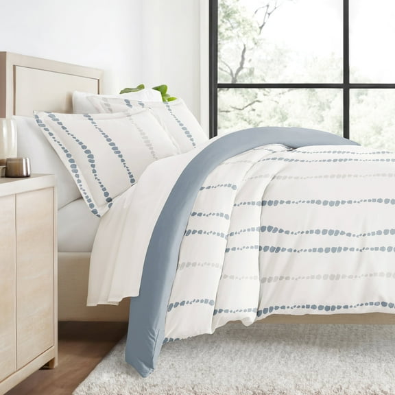 Duvet Cover Set - Ultra Soft & Breathable - Navy Urban Vibe for Queen Size Bedding by Comfort Canopy