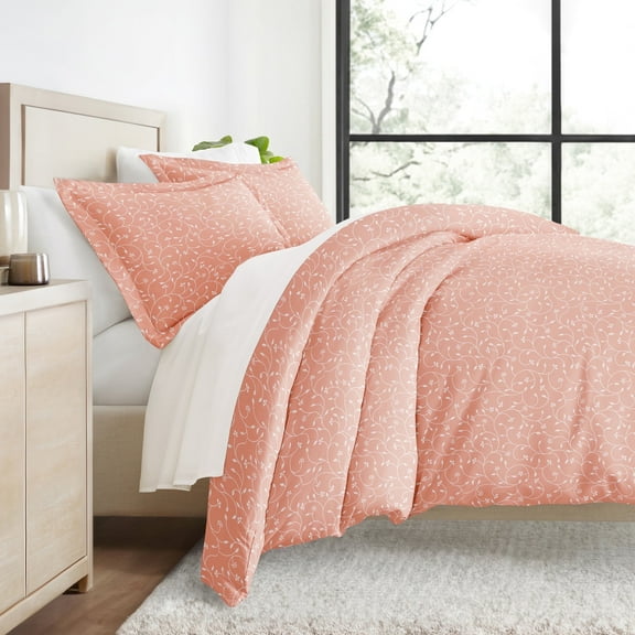 Duvet Cover Set - Ultra Soft & Breathable - Pink Buds Classic Essentials for Queen Size Bedding by Comfort Canopy