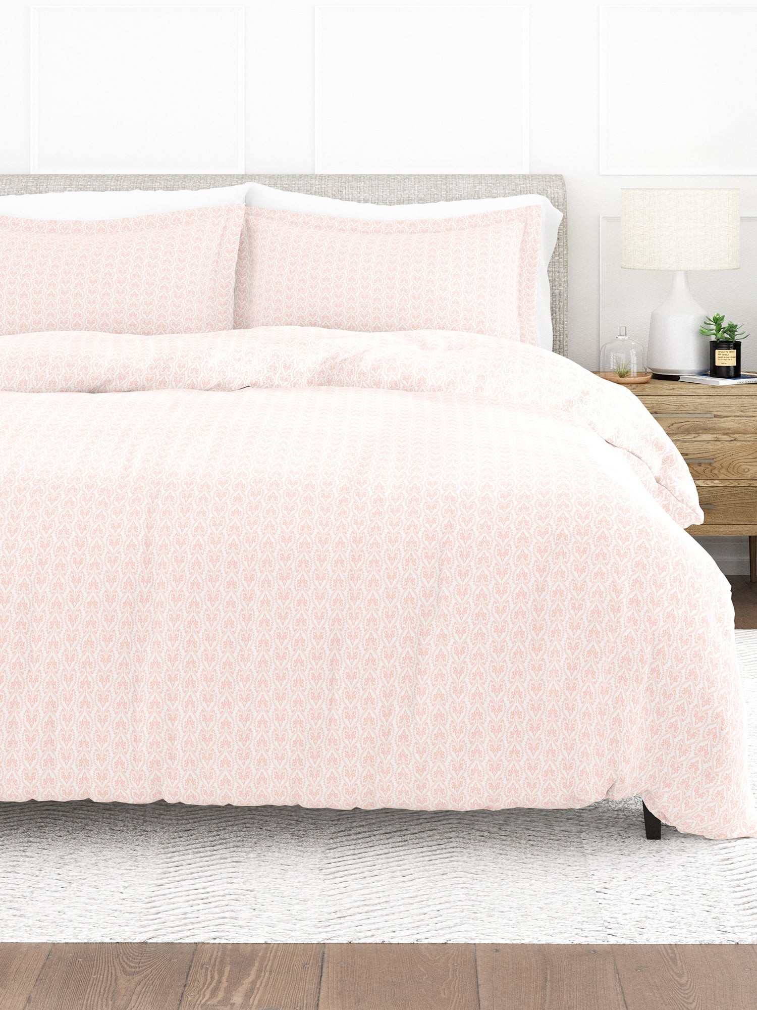 Comfort Canopy 3 Piece Pink Classic Essentials Patterned Duvet Cover