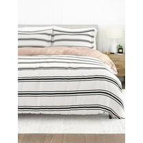 Comfort Canopy - 3 Piece Rose Desert Stripe Microfiber Duvet Cover Set with Shams for King Beds
