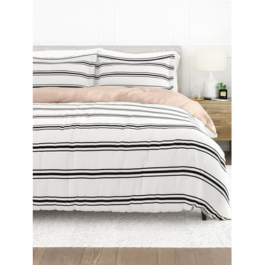 Comfort Canopy - 3 Piece Rose Desert Stripe Microfiber Duvet Cover Set with Shams for King Beds