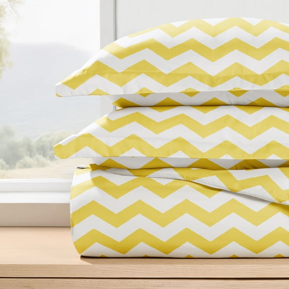 Duvet Cover Set - Ultra Soft & Breathable - Yellow Arrow for Queen Size Bedding by Comfort Canopy