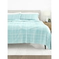 thumbnail image 1 of Comfort Canopy - 4 Piece Aqua Thatch Patterned Microfiber Bed Sheets for Queen Size Bedding, 1 of 10