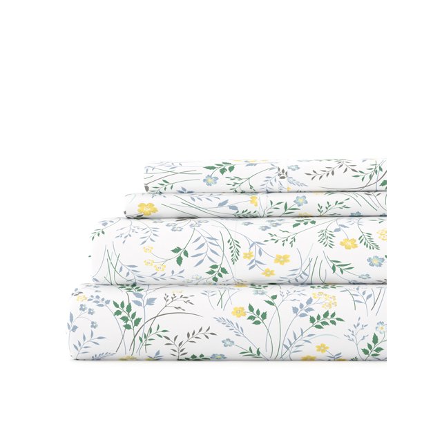 Comfort Canopy 4 Piece King Size Bedding, Wildflower Floral Pattern