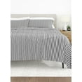 thumbnail image 1 of Comfort Canopy - 4 Piece Gray Ribbon Striped Microfiber Bed Sheets for Full Size Bedding, 1 of 11