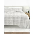 thumbnail image 1 of Comfort Canopy - 4 Piece Gray Thatch Patterned Microfiber Bed Sheets for Full Size Bedding, 1 of 11