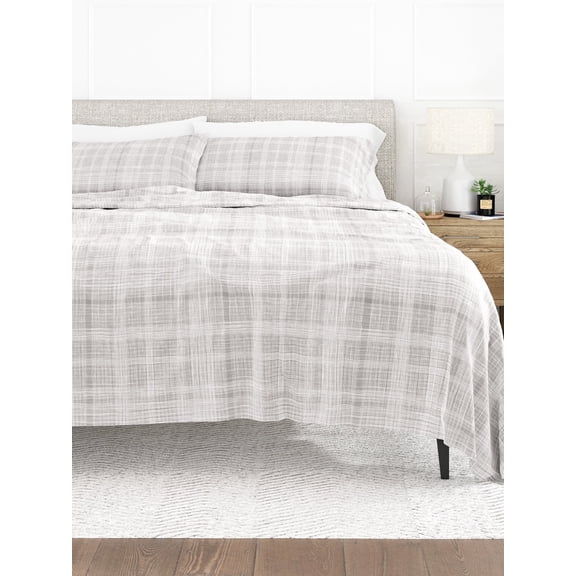 Comfort Canopy - Patterned Microfiber 3-Piece Bed Sheets Set, Gray Thatch, Twin