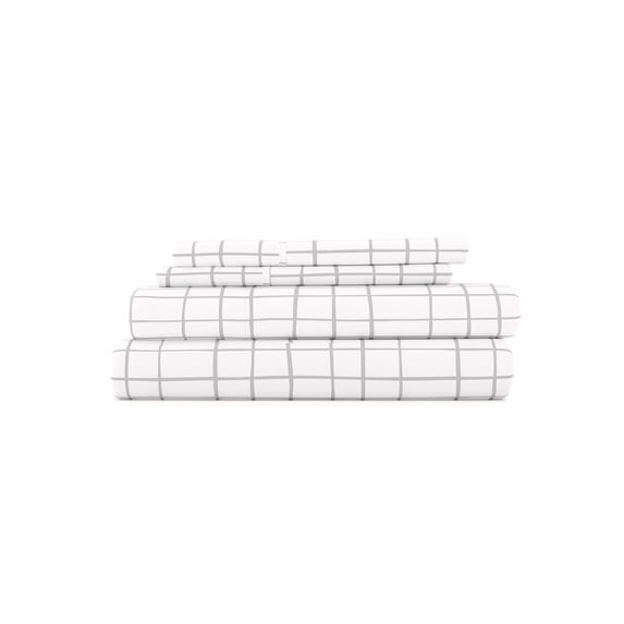 Comfort Canopy - 4 Piece Light Gray Microfiber Weave Bed Sheets for Queen Size Bedding