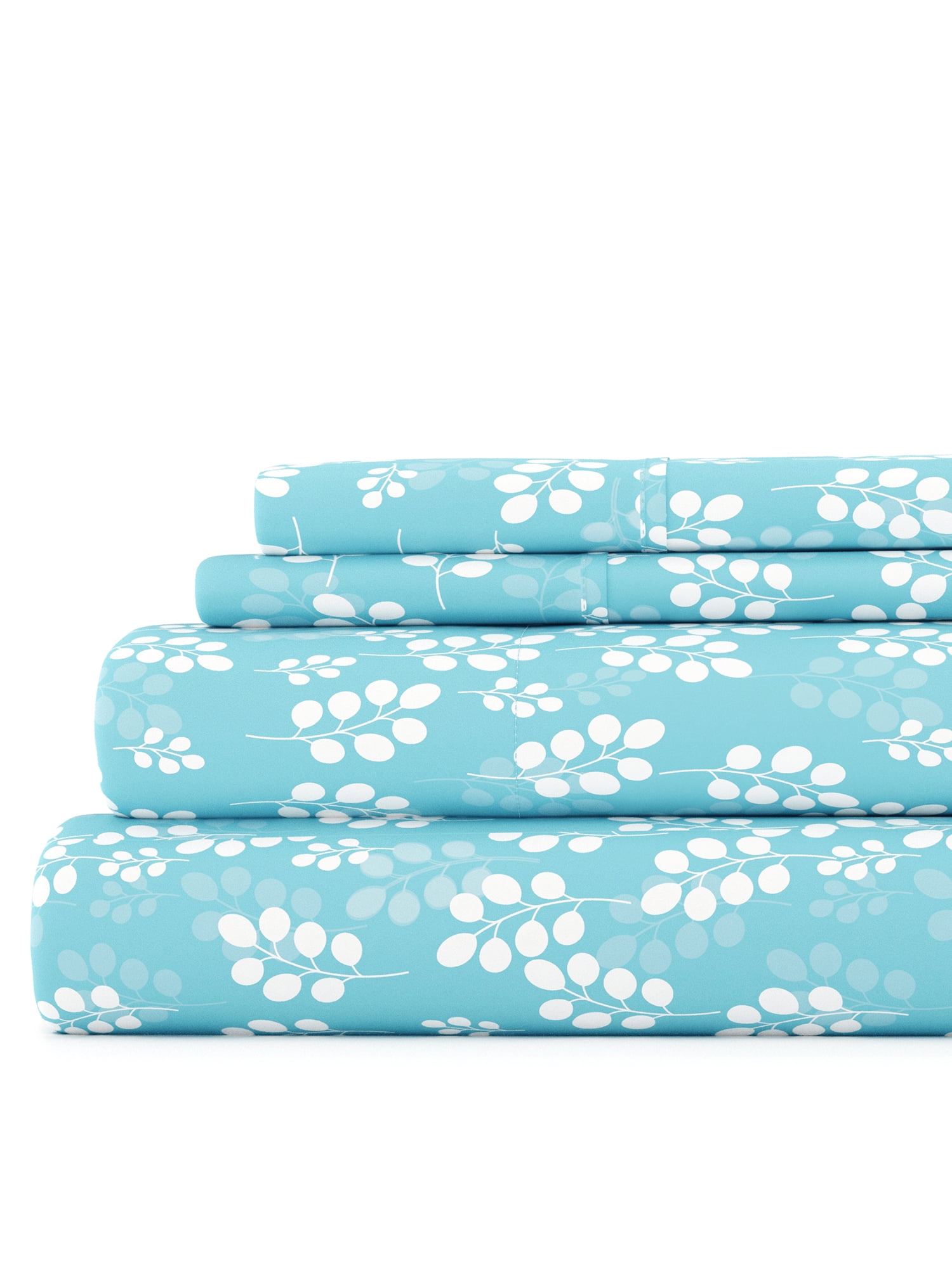 Comfort Canopy 4 Piece Pale Blue Farmhouse Wheatfield Floral Pattern