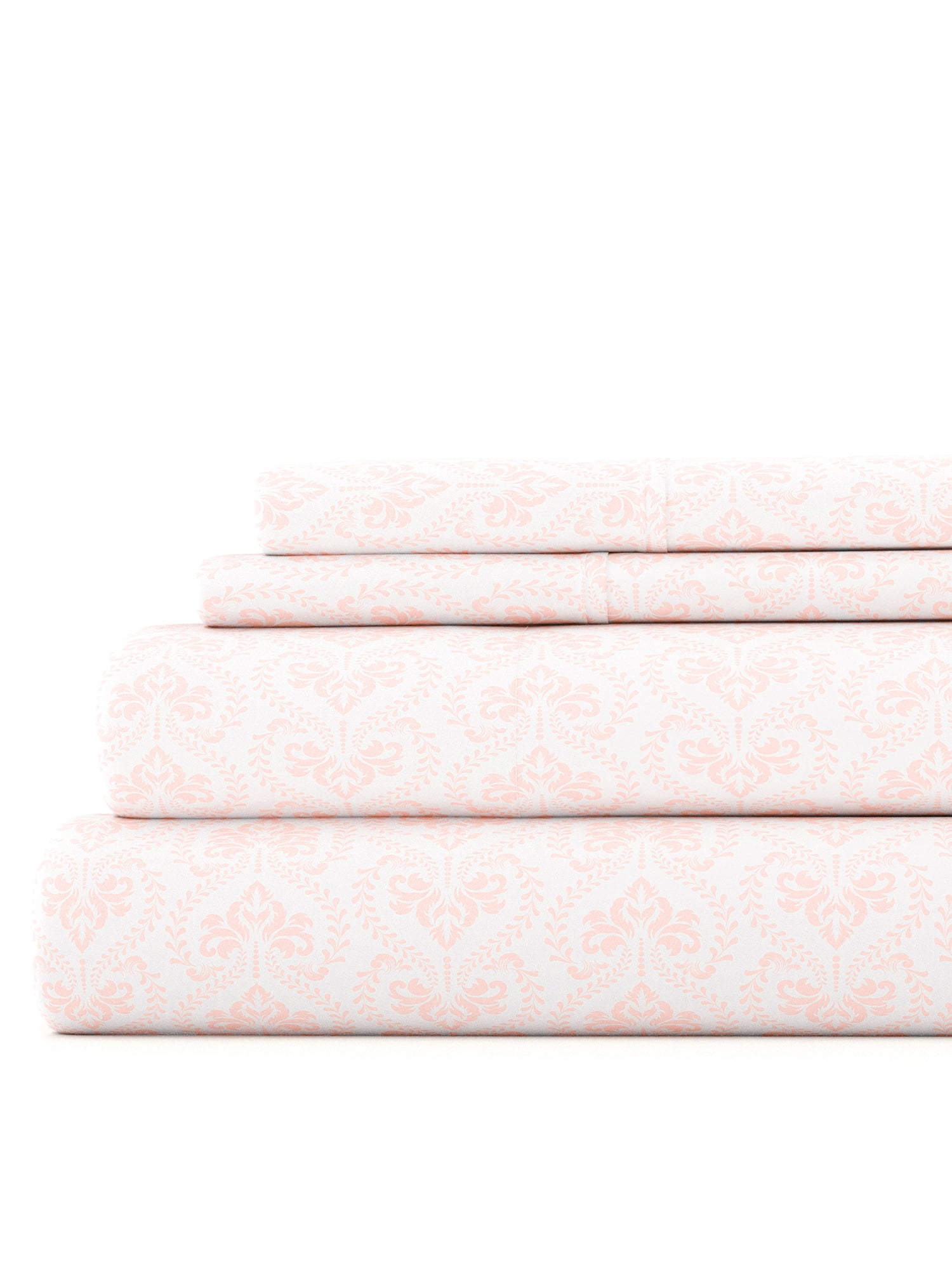 King Pink Patterned Cotton Microfiber Sheet Set