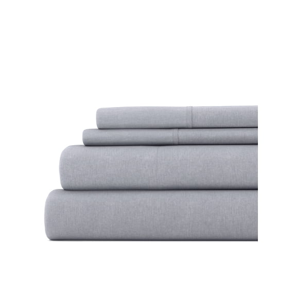 Comfort Canopy - 4 Piece Solid Gray Rayon Derived from Bamboo Bed for King Size Bedding