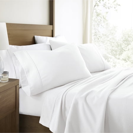 100% Cotton Flannel Bed Sheets Set for Twin Size Bedding in White by Comfort Canopy
